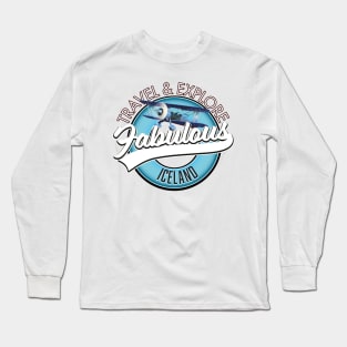 travel explore fabulous Iceland logo Long Sleeve T-Shirt